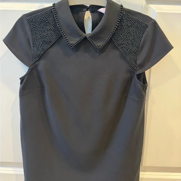 Ted Baker Black Blouse with Beaded Detail Size 1 - Picture 1 of 5